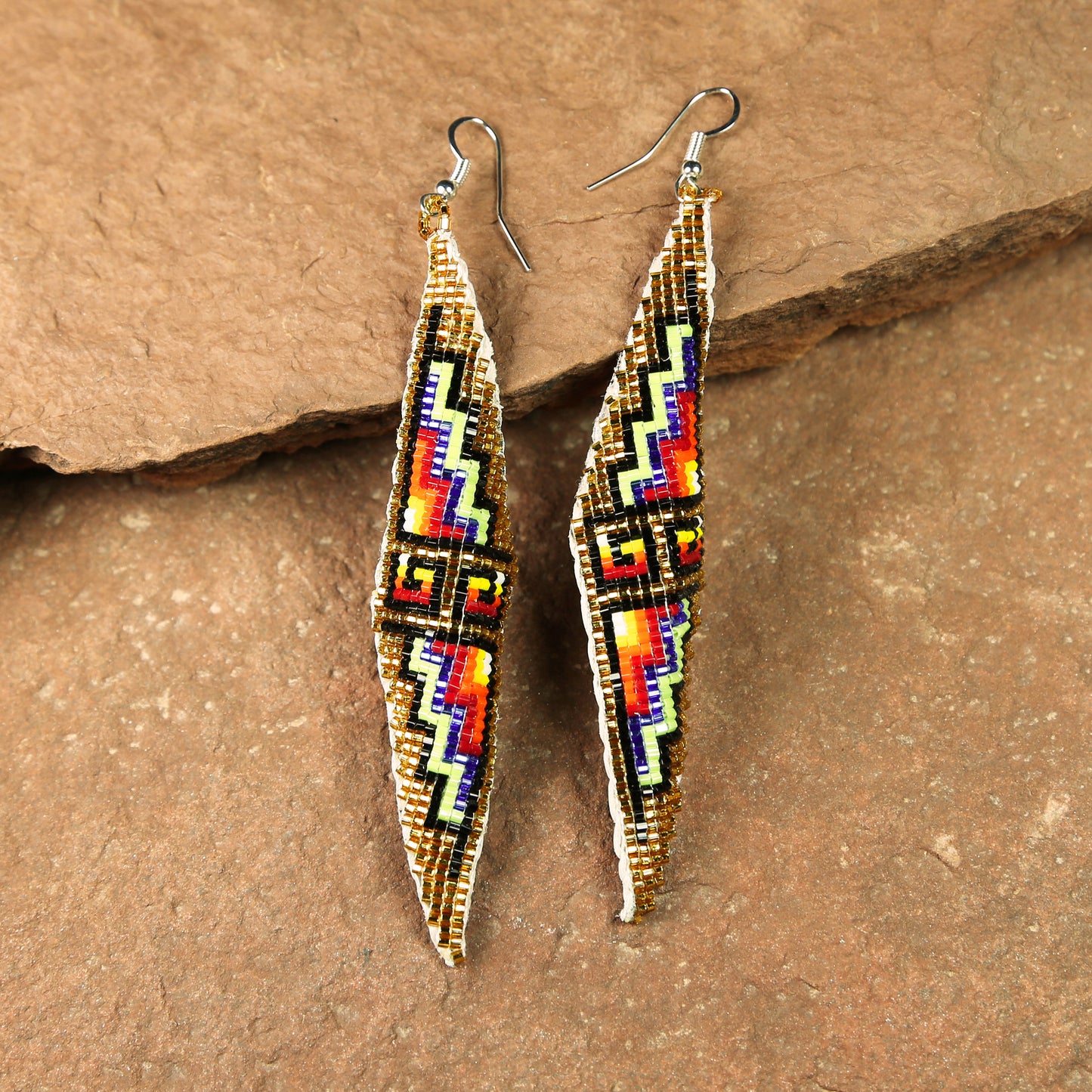 Long Twisted Diamond Earrings