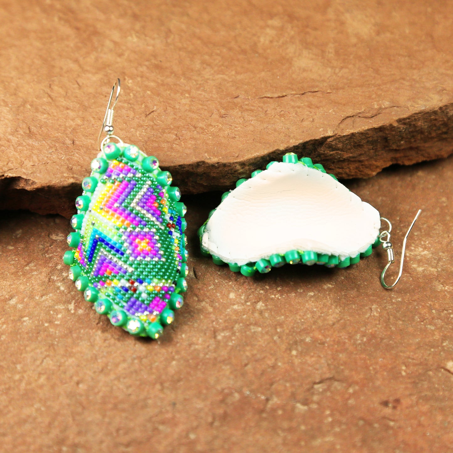 Diamond Shape Beaded Earrings