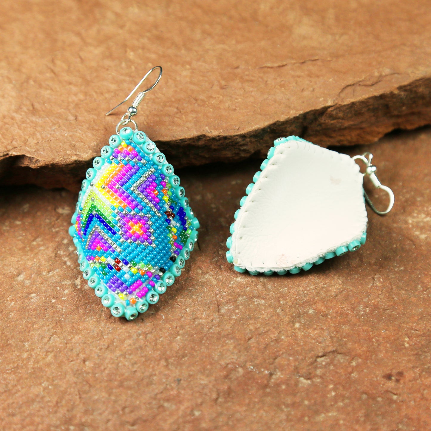 Diamond Shape Beaded Earrings