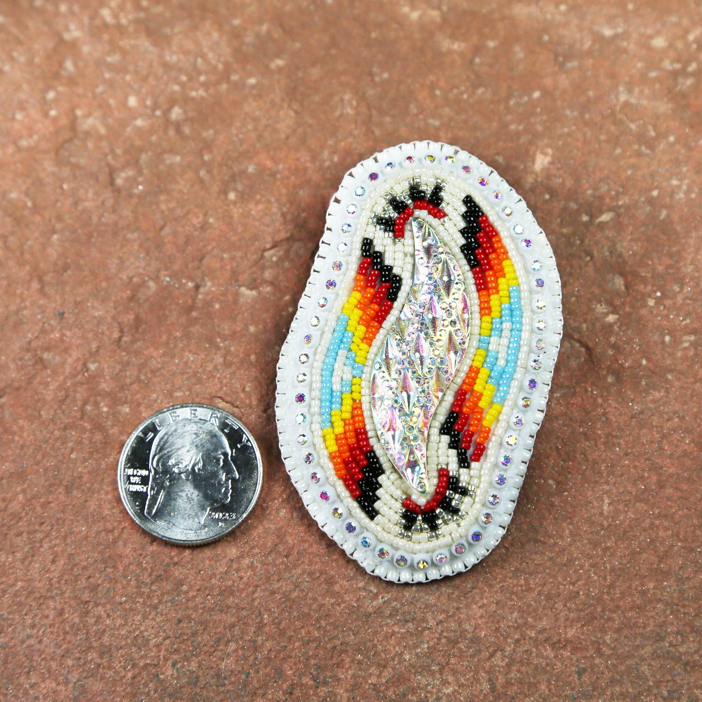 Large Ivory Beaded Wave Bling Post Earrings