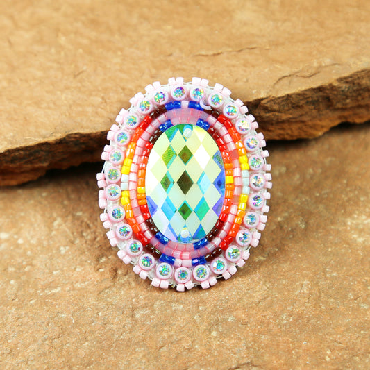 Pink Opal Beaded Ring