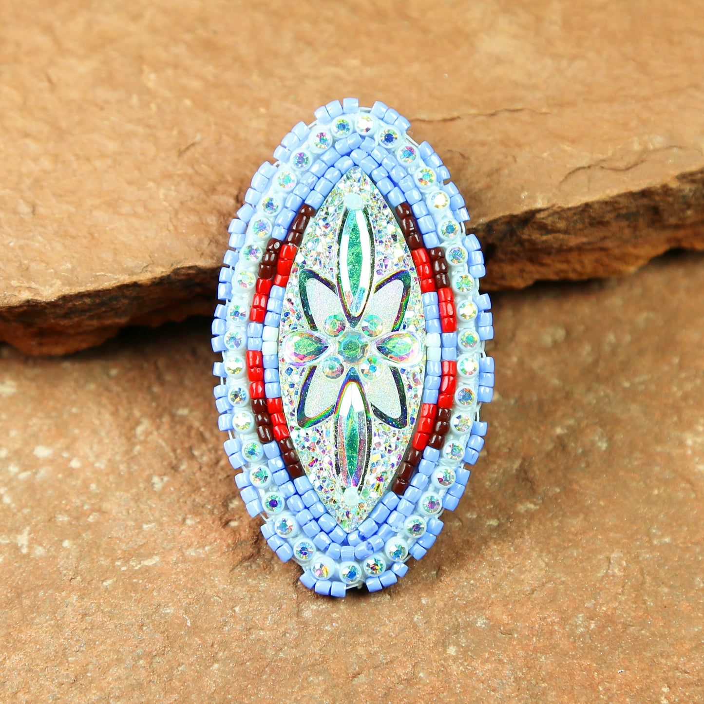 Baby Blue Beaded Ring