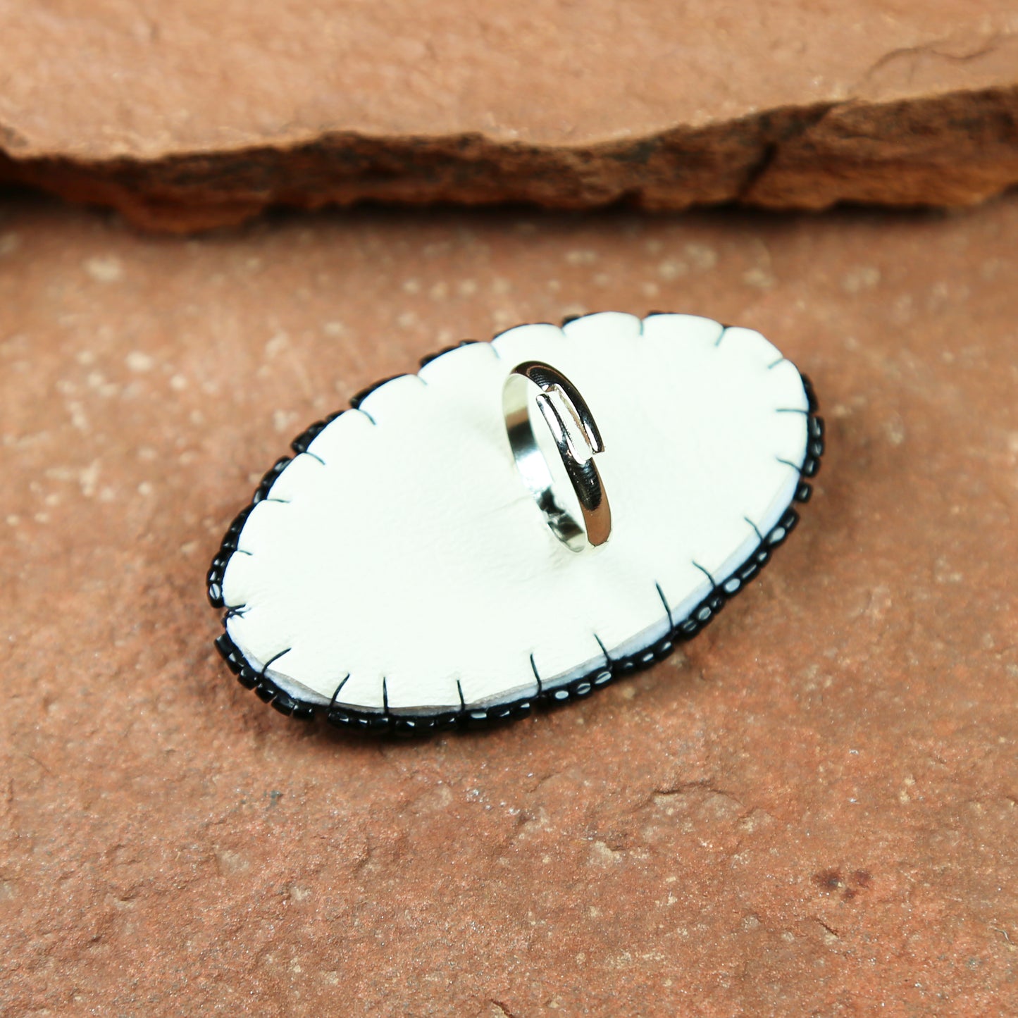 Black And Gold Beaded Ring