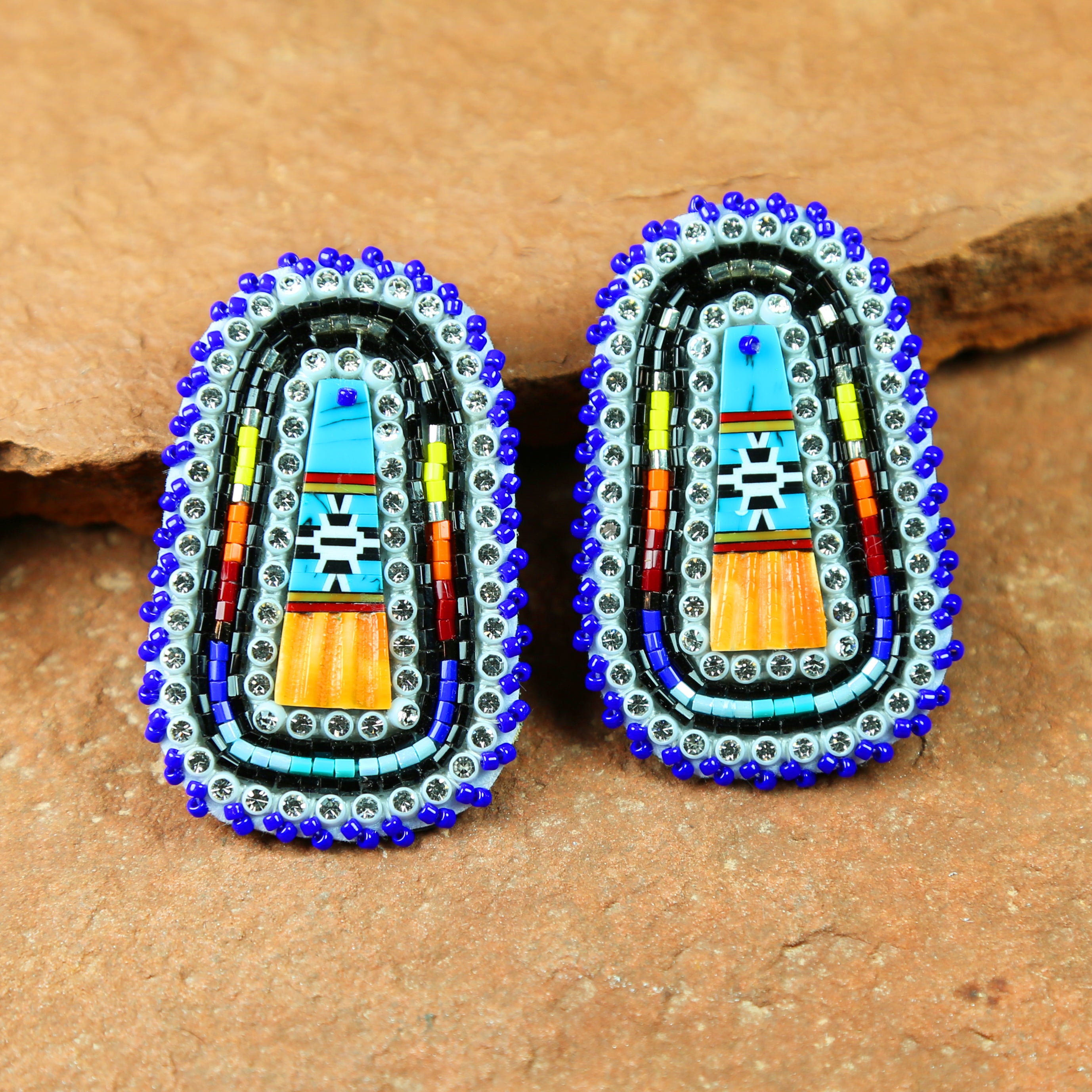 Beaded inlay newest earrings