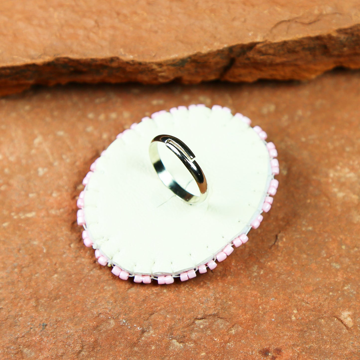 Pink Opal Beaded Ring